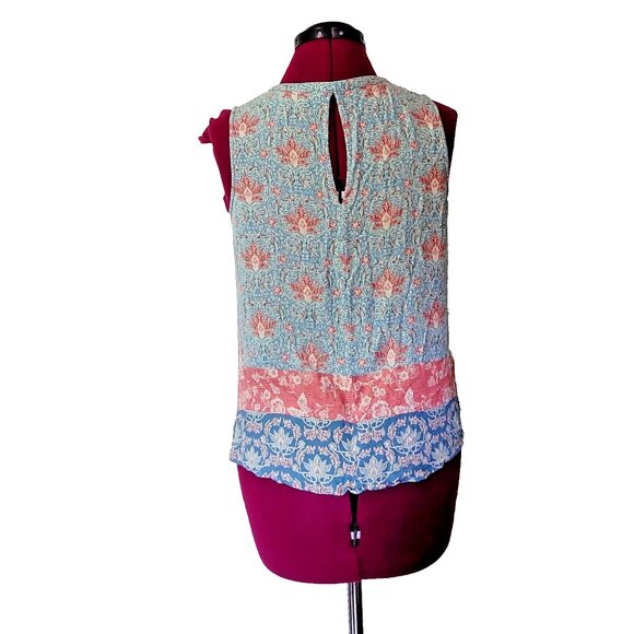 Daniel Rainn Top Multicolor Women Size Medium Tie Neck Keyhole Neck and … - Picture 2 of 7